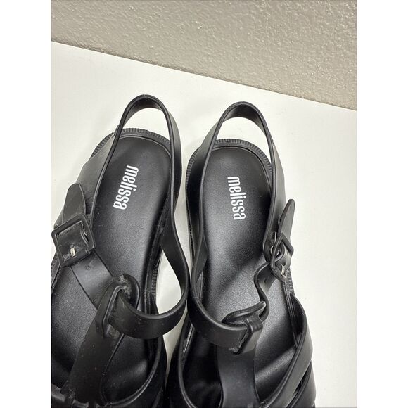 Melissa Possession Women's Matte Black Rubber Jelly Fisherman Sandals Size 6 - Picture 6 of 8